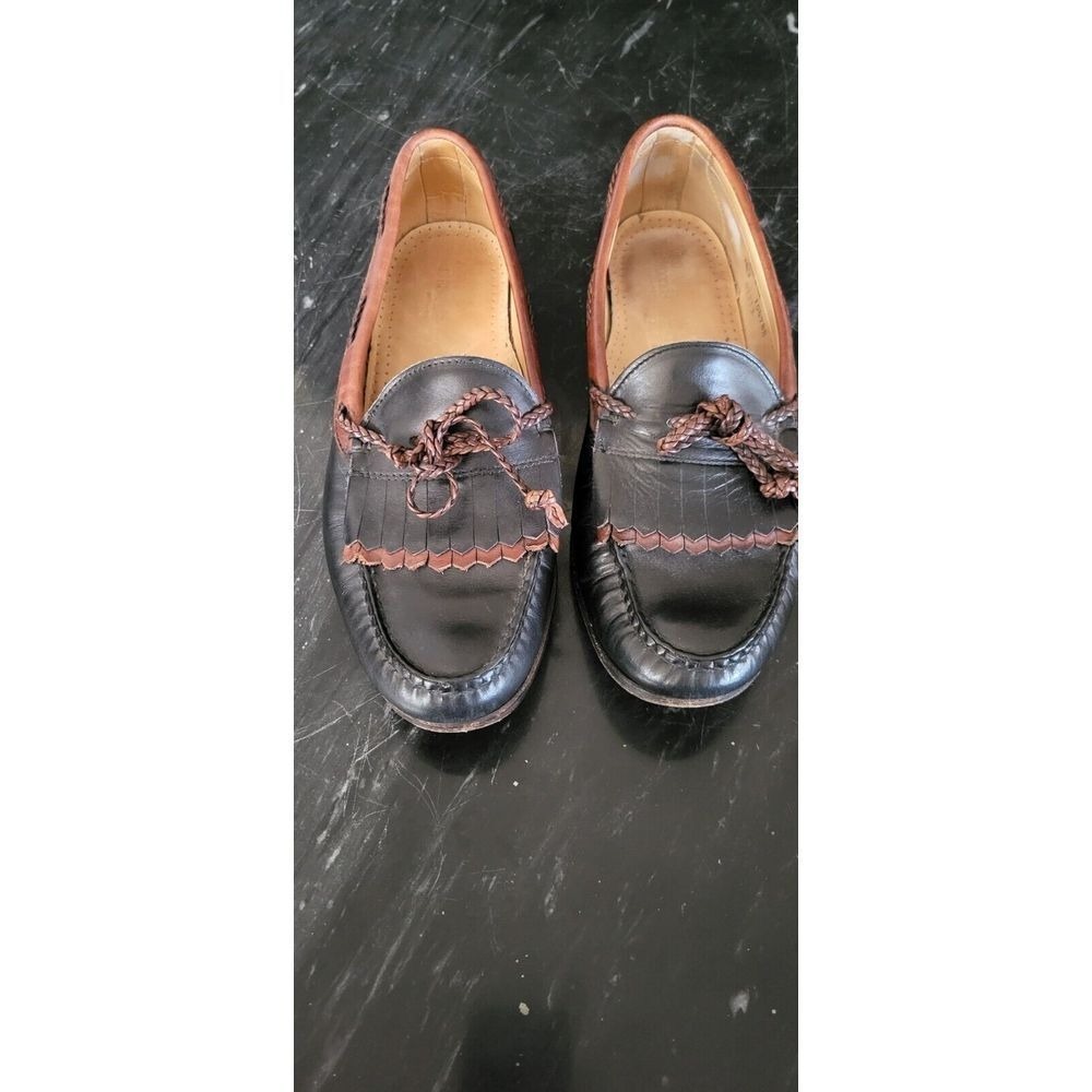 Allen Edmonds Woodstock Mens 9.5 D‎ Black Brown Kiltie Tassel Loafers 96979 USA
